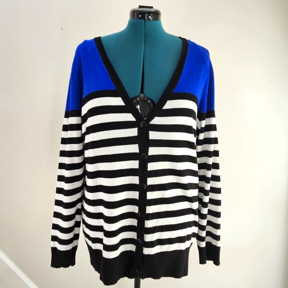 2X Questions By Say What Striped Cardigan Sweater